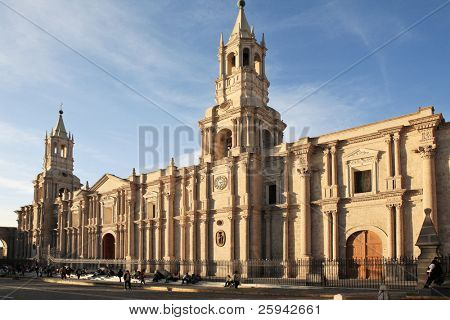 Architettura spagnola vecchio colorato, Arequipa, Perù.