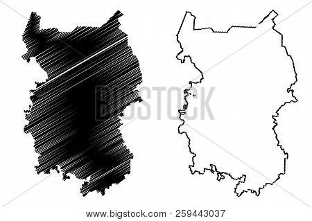Omsk Oblast (russia, Subjects Of The Russian Federation, Oblasts Of Russia) Map Vector Illustration,
