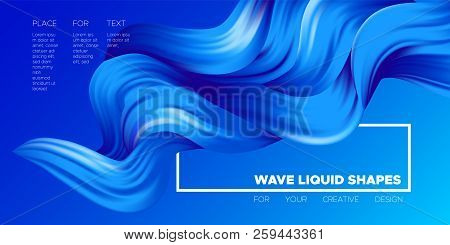 Abstract Color Background. Blue Wavy Fluid Shapes. Vector Illustration Eps10 For Your Creative Desig