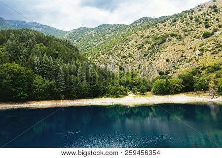 Reflections In The Lake Of San Domenico In The Gorges Of Sagittarius (italy)