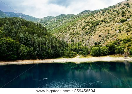 Reflections In The Lake Of San Domenico In The Gorges Of Sagittarius (italy)