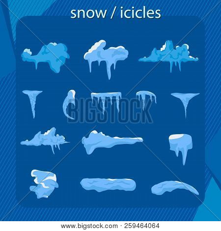 snow ice icicle set vector photo free trial bigstock