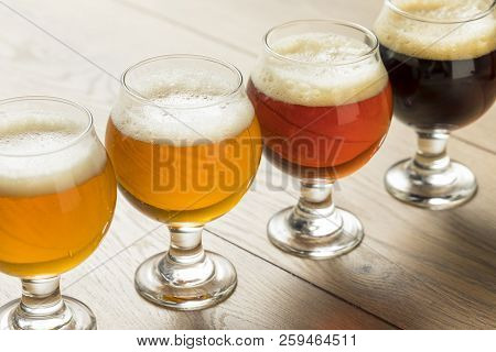 Refreshing Cold Beer Flight