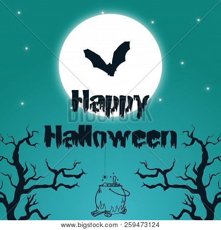 Halloween Party. Vector Illustration. Flyer Or Invitation Template