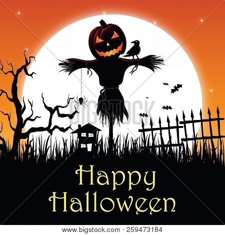 Halloween Party. Vector Illustration. Flyer Or Invitation Template