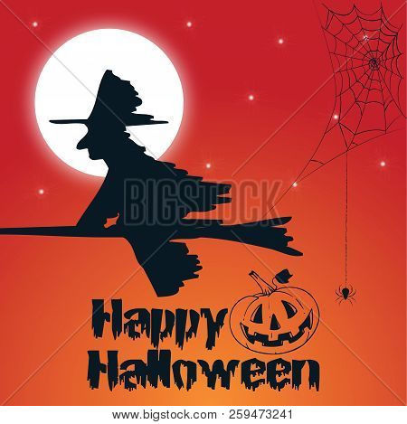 Halloween Party. Vector Illustration. Flyer Or Invitation Template