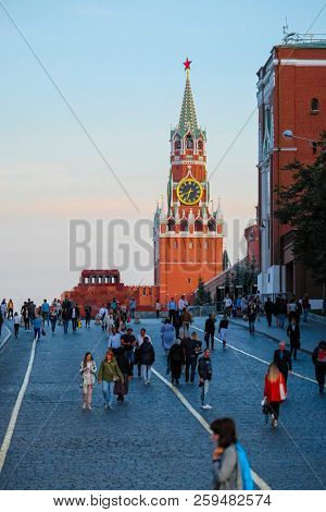 Moscow, Russia - September, 30, 2018: people on a red square in Mosocw
