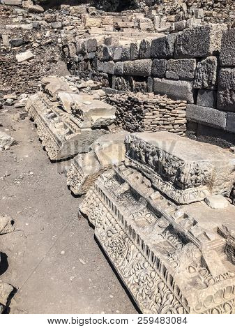 Ruins and archaeological site of Knidos, city of ancient greece  