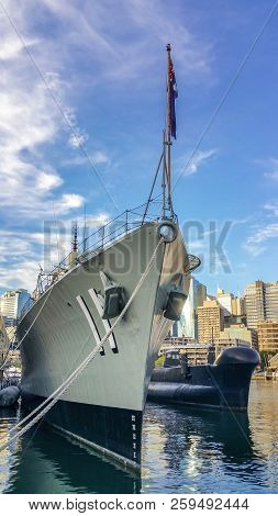 Sydney, Australia - May 22, 2017: At The Australian National Maritime Museum. Destroyer Hmas Vampire