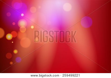 Blurred Abstract Holiday Backdrop With Lights. Festive Background For For Design Banner, Advertising