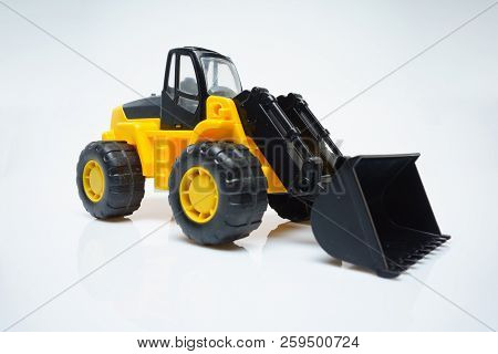 Toy Industrial Vehicle, Plastic Wheel Loader Excavator For Earth Moving Works At Construction Site, 