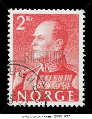นอร์เวย์ - เซอร์กา 1959: แสตมป์แสดง V Olav กษัตริย์นอร์เวย์เซอร์กา 1959 ในนอร์เวย์
