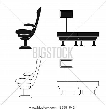 Vector Design Of Airport And Airplane Icon. Set Of Airport And Plane Vector Icon For Stock.