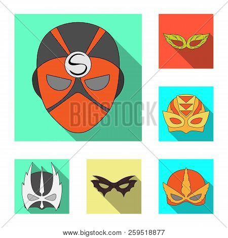Isolated Object Of Hero And Mask Icon. Set Of Hero And Superhero Vector Icon For Stock.