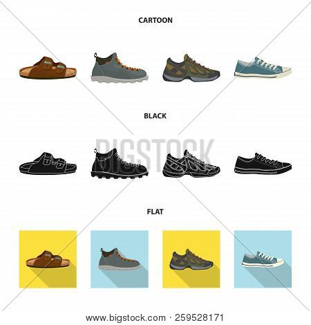 Vector Design Of Man And Foot Symbol. Set Of Man And Wear Stock Vector Illustration.