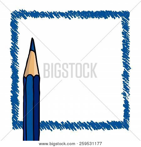 Blue Pencil Strokes Frame