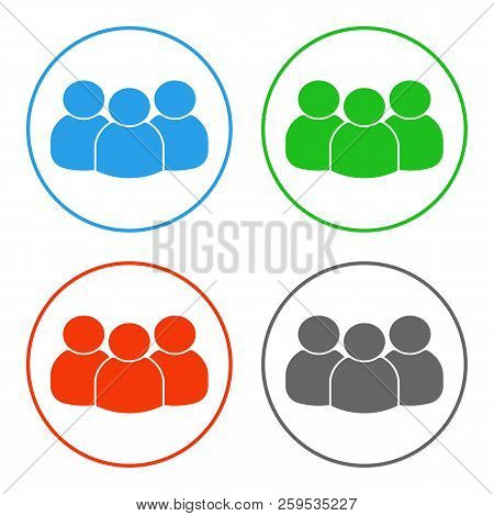 Group Of People. Multiplayer Symbol. Vector Icon.