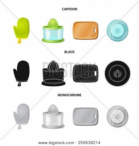 Vector Illustration Of Kitchen And Cook Sign. Collection Of Kitchen And Appliance Stock Vector Illus