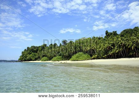 Tropical Beach Of Coibita, Aka Rancheria. Coiba National Park, Panama