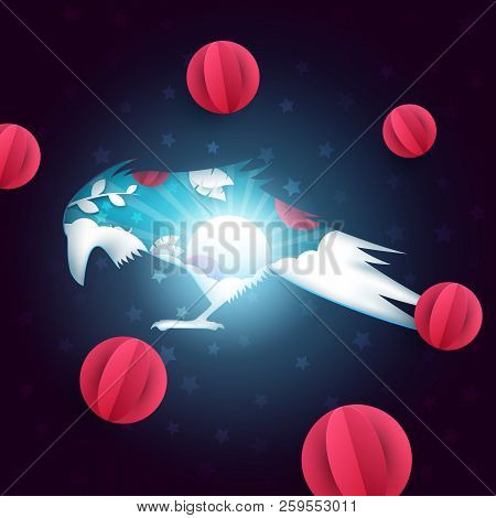 Raven Illustration. Halloween Teplater For Your Idea. Vector Eps 10