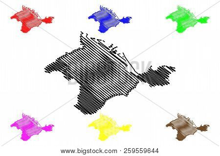 Crimea (russia, Subjects Of The Russian Federation, Republics Of Russia,  Crimean Peninsula) Map Vec