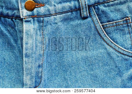 Blue Jean Denim Textured, A Sturdy Cotton Twill Fabric For Clothing Concept