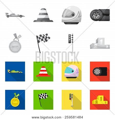 Vector Design Of Car And Rally Logo. Collection Of Car And Race Stock Vector Illustration.