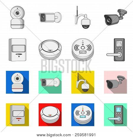 Vector Design Of Cctv And Camera Icon. Set Of Cctv And System Vector Icon For Stock.