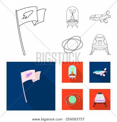 Vector Design Of Mars And Space Logo. Set Of Mars And Planet Vector Icon For Stock.