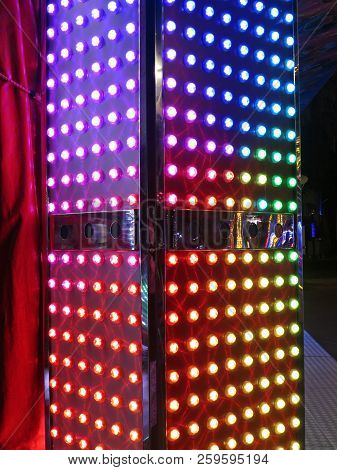 Illuminted Wall In Amusement Park - Colors