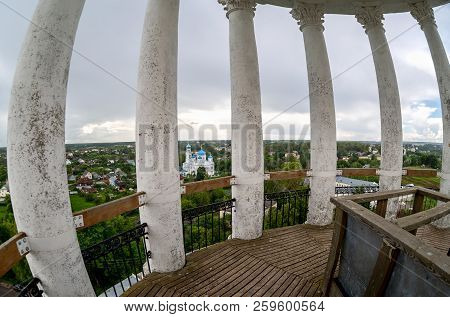 Fisheye View From The Bell Tower Of Borisoglebsky Monastery In Torzhok, Russia