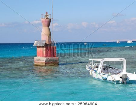 Faro egiziana nel Mar Rosso