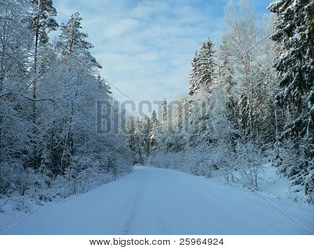 Winter Road im Schnee