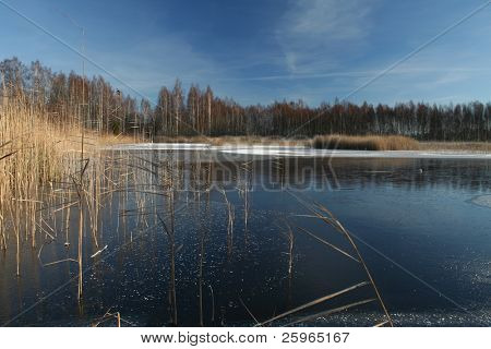 Aki avantoon selkeä aurinkoinen talvipäivä