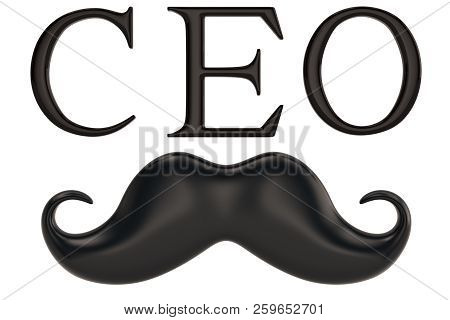 Ceo And Mustache Icon Isolated On White Background 3d Illustration.