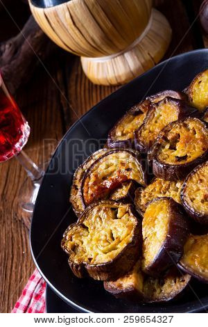 Melitzanes Tiganites - Fried Aubergines In The Greek Style.
