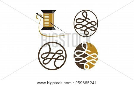 Needle And Yarn Sewing Set Design Sign Solution
