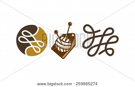 Needle And Yarn Sewing Set Design Sign Solution