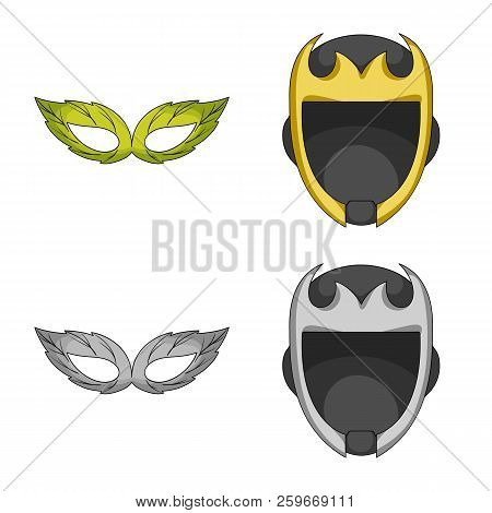 Vector Design Of Hero And Mask Icon. Collection Of Hero And Superhero Vector Icon For Stock.