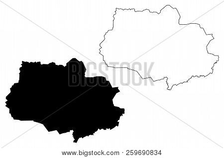 Tomsk Oblast (russia, Subjects Of The Russian Federation, Oblasts Of Russia) Map Vector Illustration