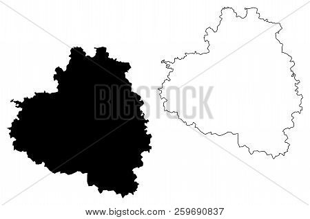 Tula Oblast (russia, Subjects Of The Russian Federation, Oblasts Of Russia) Map Vector Illustration,