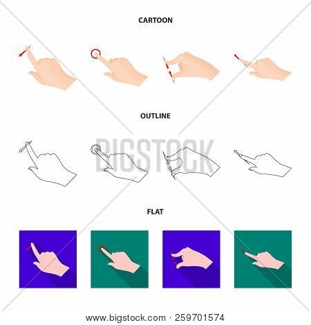 Vector Illustration Of Touchscreen And Hand Logo. Set Of Touchscreen And Touch Vector Icon For Stock