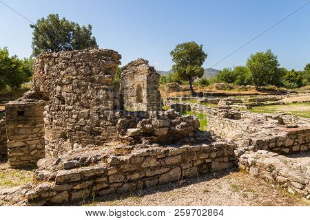 Butrint, Albania- 29 June 2014: Ruins Of The Ancient City Buthrotum, Ancient Greek And Later Roman C
