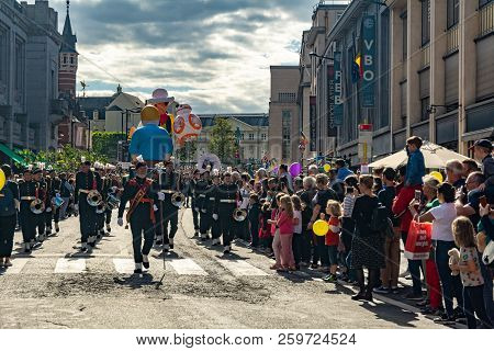 Brussels, Belgium - September 15,2018 : Brussels Celebrates The Comic Strip Festival With Exhibition