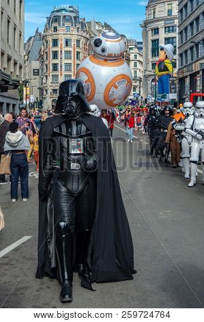Brussels, Belgium - September 15,2018 : Brussels Celebrates The Comic Strip Festival With Exhibition