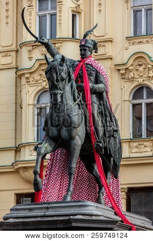 Statue Of Ban Josip Jelacic, Erected By Anton Dominik Fernkorn On The Jelacic Square In Zagreb In 18