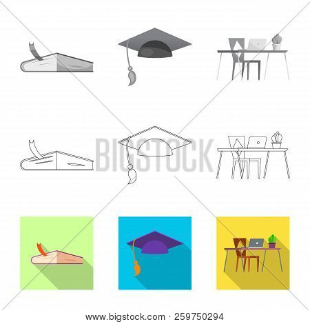 Vector Design Of Education And Learning Sign. Collection Of Education And School Vector Icon For Sto