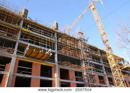 Shopping Center bouw met kraan