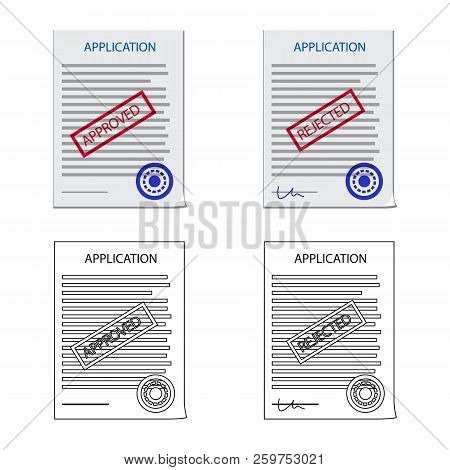 Vector Design Of Form And Document Symbol. Set Of Form And Mark Stock Vector Illustration.