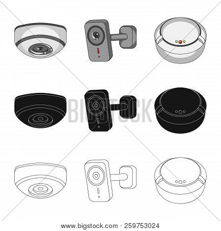 Vector Design Of Cctv And Camera Logo. Collection Of Cctv And System Stock Symbol For Web.